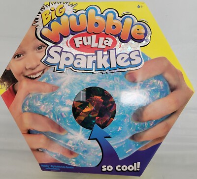 Big Wubble Fulla Sparkles Toy, Sqeeze, Squish & Squash It. Boys & Girls, Ages 6+