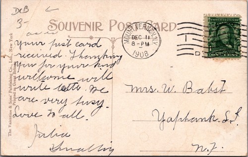 c1910s Postcard Mount Vernon, NY Station Railroad Train with Smoke Depot 10531.5 - Picture 2 of 7