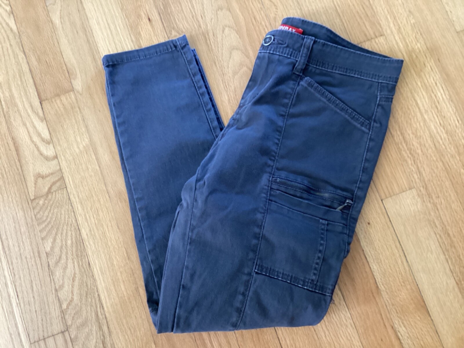 Unionbay Blair moto zip cargo super stretch skinny pants gray 9 34/35x9.5x28