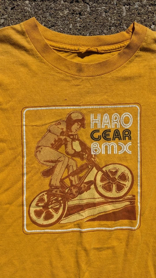 Camiseta de Colección Años 80 HARO BMX Bicicleta de Carreras Antigua Escuela Para Hombres Llantas Cortadas Mag RARA Foto 2 de 4