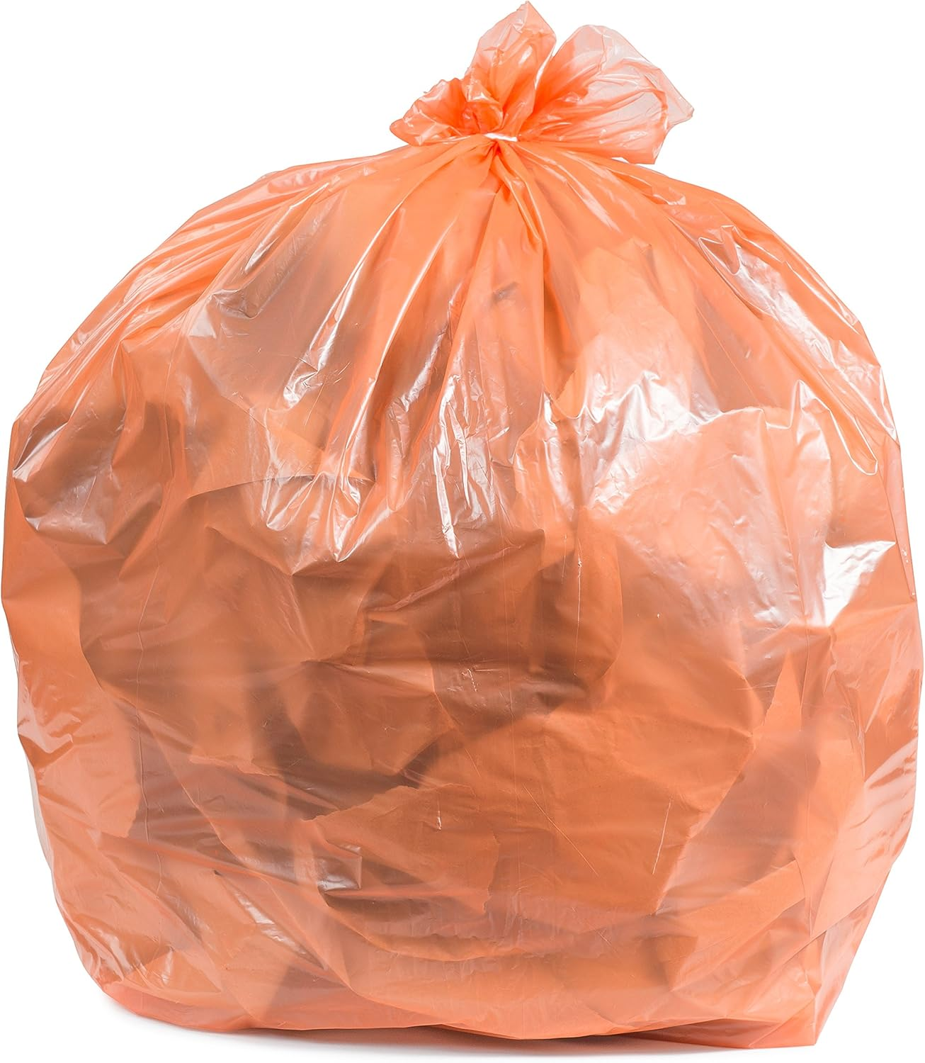 40-45 Gallon Trash Bags │ 1.5 Mil │ Orange Heavy Duty Garbage Can Liners │ 40” X