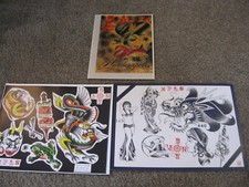 MPLS Murderapolis lady Dragons Color Tattoo Flash Wall Art LOT 3 Sheets Jon boy