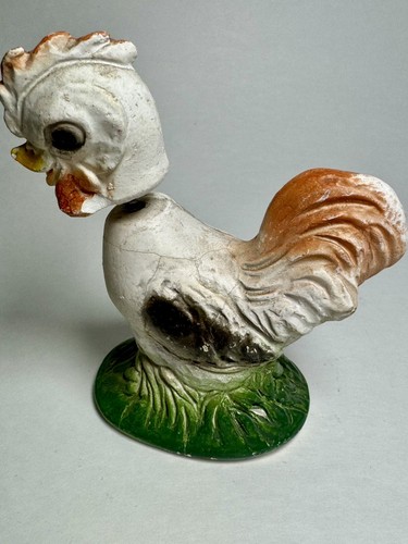 Vintage Chalk Ware Easter Chick Bobble Head Nodder Decoration Chicken - Picture 3 of 8