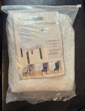 Enova Home Luxury Chair Covers Knitted Spandex Cream Color - A0108