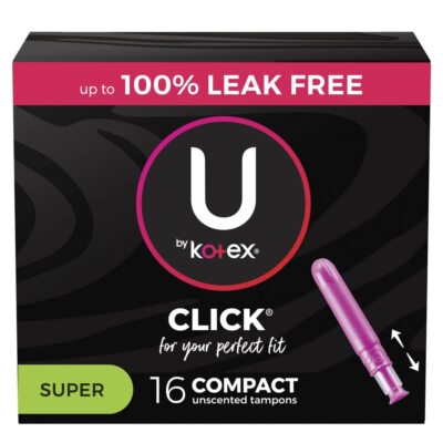 DMG - U By Kotex Click Compact Tampons, Super Absorbency, Unscented, 16ct