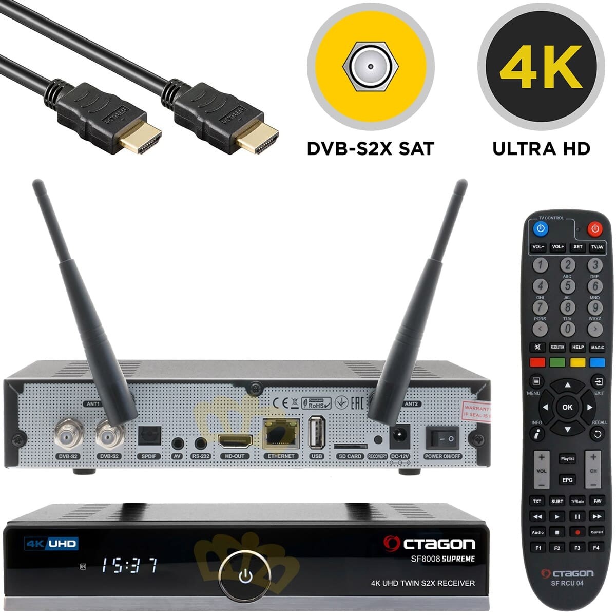 Octagon SF8008 Supreme Twin 4K 2xDVB-S2X UHD Linux E2 M.2 WiFi Sat Receiver