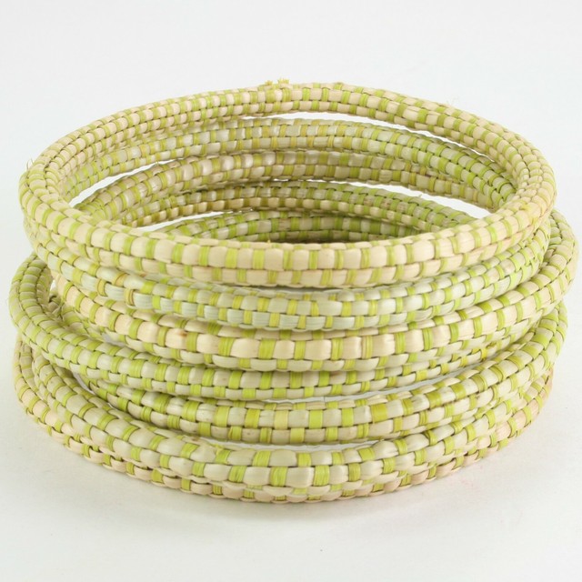 ONE woven raffia bangle bracelet. Handmade by women in Rwanda
