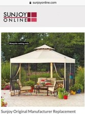 SUNJOY Replacement Mosquito Netting 10'x10' for Athena gazebo LIQUIDATION SALE