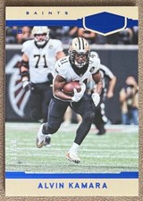 2018 Panini Plates & Patches Blue #131 Alvin Kamara /50 Parallel Saints Football