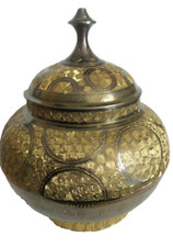 Beautiful Decorative Asian Metal Ornament with Lid. In excellent condition.