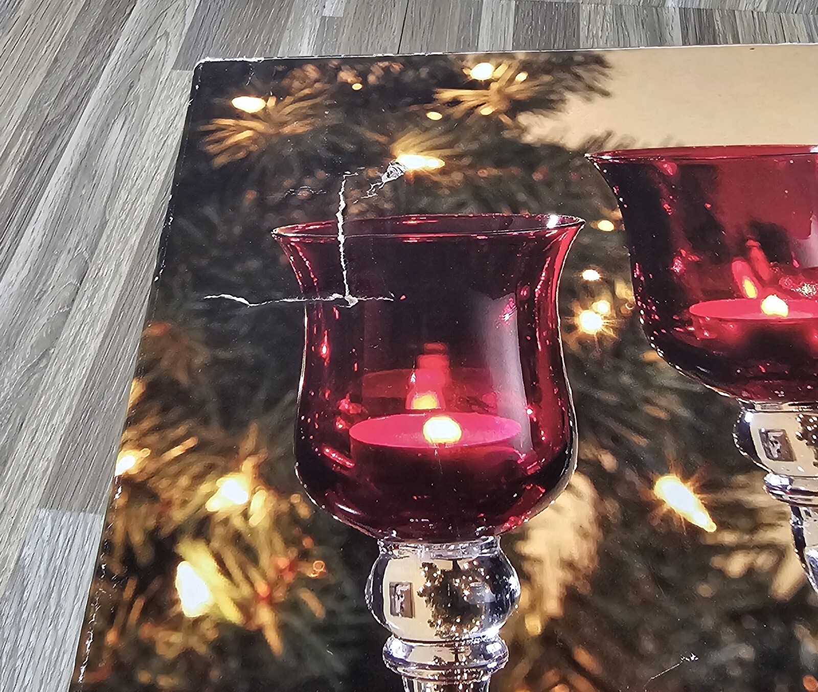 Kirklands Red Glass Stemmed Candle Holders Set Of 3 Approx 8",  9" & 10" Tall