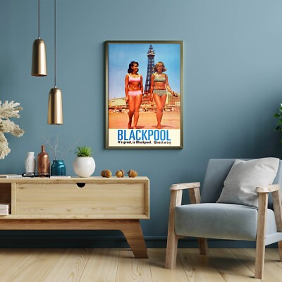 Blackpool, Its Great Is Blackpool Probieren Sie es aus Werbung rahmenfertig A3