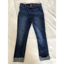 Children's Place Super Skinny Jeans Size 16 Medium Wash Adjustable Cuffed Ankles