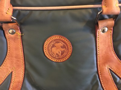 HUNTING WORLD Vintage Green/Natural Leather Weekend Travel HUNTING WORLD Vintage Green/Natural Leather Weekend Travel