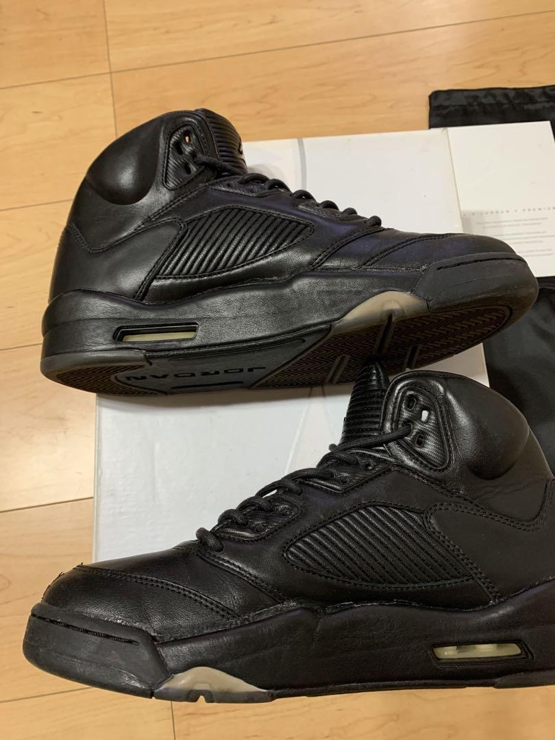 Size 9.5 - Air Jordan 5 Retro Premium Triple Black for sale