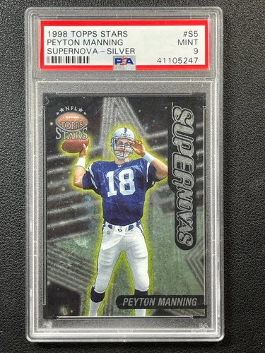 PEYTON MANNING PSA 9 1998 TOPPS STARS #S5 SUPERNOVA SILVER ROOKIE RC MINT 07/75