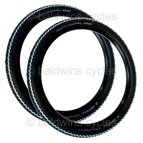 Schwalbe RAPID ROB 27.5 x 2.25 WHITE STRIPE Off Road Mountain Bike TYRE s TUBE s - Picture 3 of 18