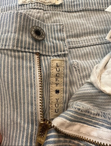 Women’s Lucky Brand Brooke Capri White Striped Skinny Denim Pants Size 6/28 - Picture 7 of 8