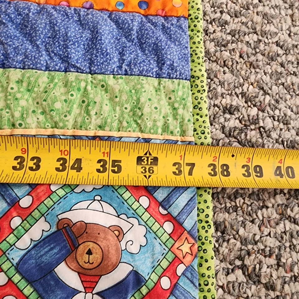 Manta acolchada vintage Bear Nautical Duck Ahoy para cuna de bebé Foto 4 de 4