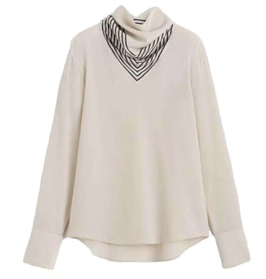 Silk Striped Tops for Women
