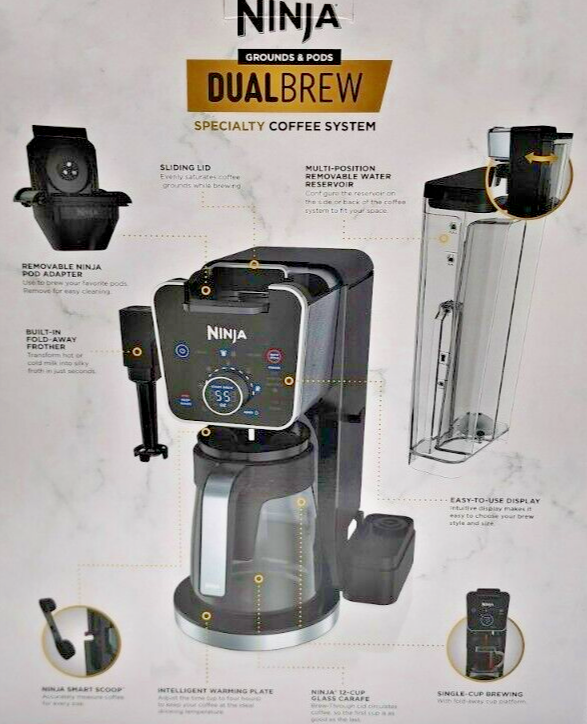 NINJA CFP300 Dual Brew 12 Cup Specialty Coffee System, 4 brew styles