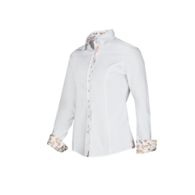 Baleno Clothing Mary Shirt in WhiteLadies Fitted ShirtFlower Cuffs