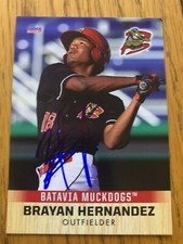 Brayan Hernandez 2018 Signed Batavia Muckdogs Team Card