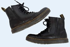 DR. MARTENS Youth Kids Black Zavala Combat Boots Size 3