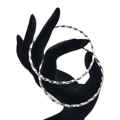 Vintage Sterling Silber gedrehter Armreif Armband Paar Größe 8,25