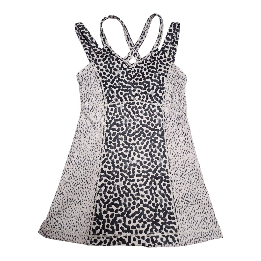 NWOT Lululemon Happy Strappy Tank Ace Spot Grain Black Dottie Dash Sz 4 Run Yoga
