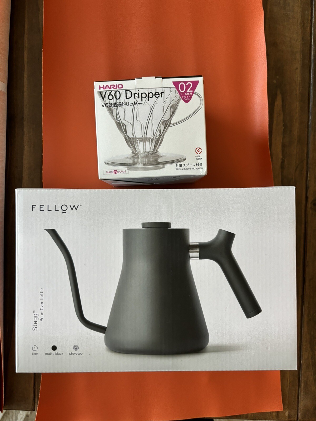 Fellow Stagg Stovetop PourOver Coffee/Tea Gooseneck Kettle & Hario V60 Dripper eBay
