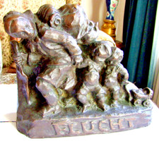 Bronze Skulptur "FLUCHT",um 1948,Bildhauer Walter Stumpf *1916 Bremen,gest.1985