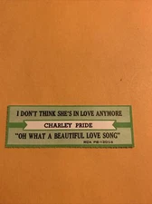 1 JUKEBOX TITLE STRIP Charley Pride I don’t think she’s in love anymore
