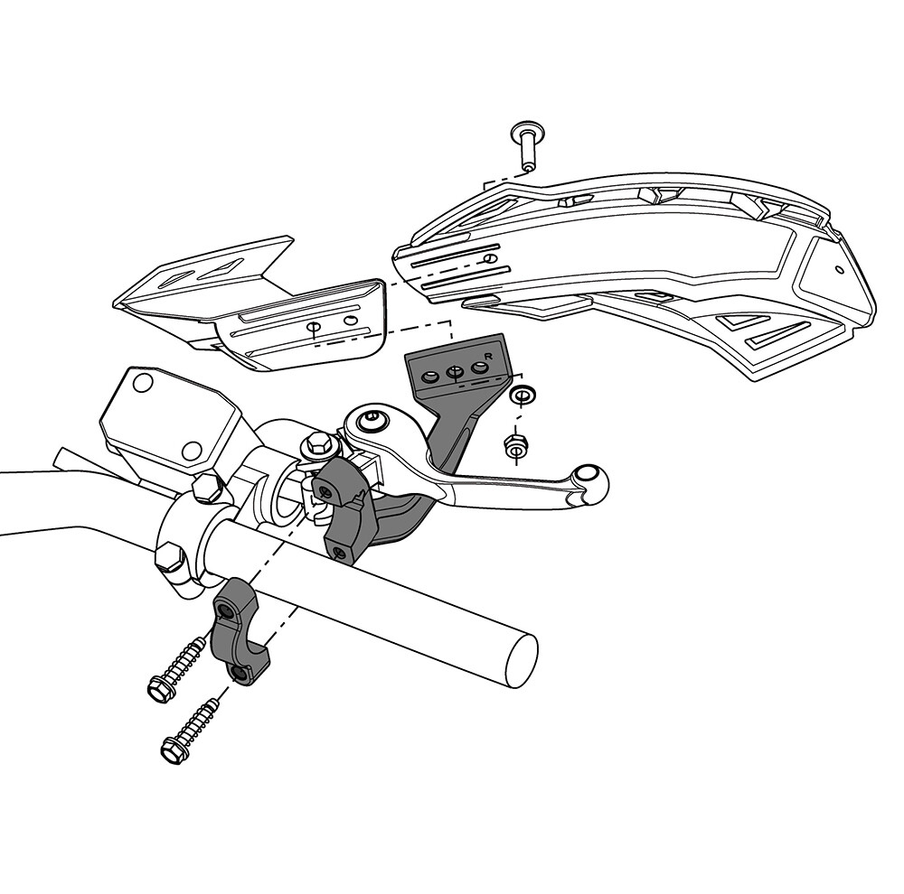 Husaberg FE350 Rtech Vertigo MX Handguards Motocross Hand Guards Green