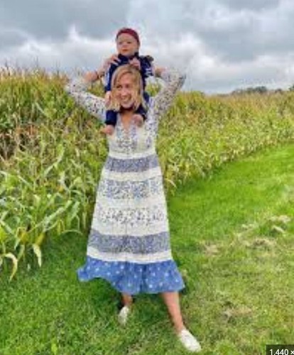 Anthropologie Roberta Midi Dress Floral Prairie Boho Cottagecore Blue White 8 - Picture 3 of 21