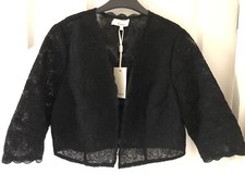 Women’s Linea Black Wonderland Corded Lace Box Jacket Occasion Wear Uk 12 Bnwt