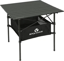 ROCK CLOUD Portable Camping Table Aluminum Folding Camp Black 28x28 in 