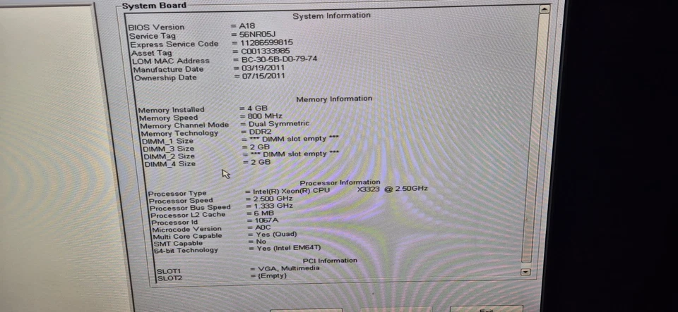 Dell optiplex 960 Intel Xeon X3323 2.5Ghz Quad Core 4GB RAM No Drive No OS - Image 2 of 4