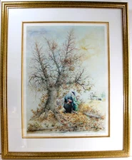 SEYMOUR ROSENTHAL 1921-2007 LITHOGRAPH SIGNED LTD COUPLE ON WAY TO TEMPLE JEWISH