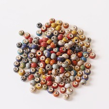 50Pc Glazed Ceramic Beads Diy Woven Loose Bead Beads 6Mm