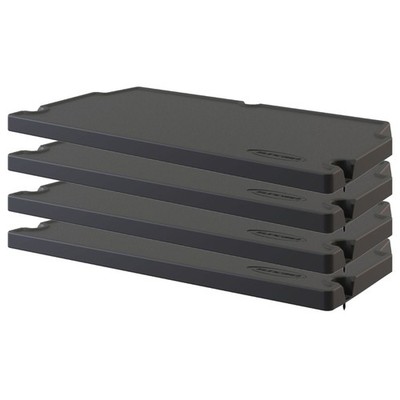 Suncast 4 Pack Vertical Shed Shelf Space Saving Wall Mount Outdoor Storage Black