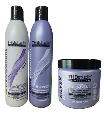 THB SENSATIONS SHAMPOO  CONDITIONER & TREATMENT FOR  BLONDE SILVER BLEACHED HAIR