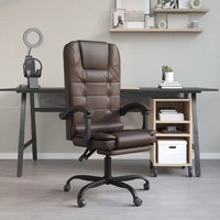 BüRostuhl Mit Massagefunktion Braun Kunstleder Ergonomisch Schreibtischstuhl