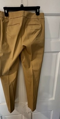 Talbots Womens Pants 4P Petite Camel Brown Chatham Ankle Slim Leg Pockets Office