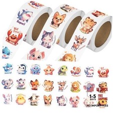 JIXZEN 3 Rolls 1500 PCS Animal Stickers for 1.0 Inch Farm/Ocean/Wild Animals - B