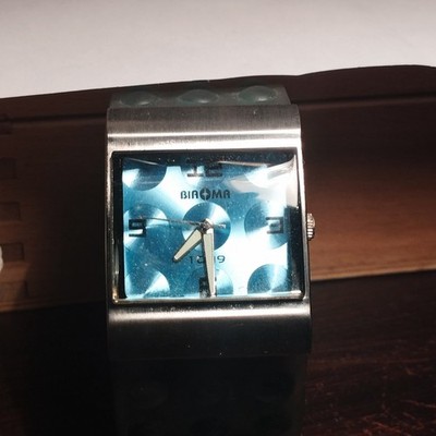 Vintage BIROMA Blue Quarz Y2K Pop Design Uhr - läuft - inkl. Batterie