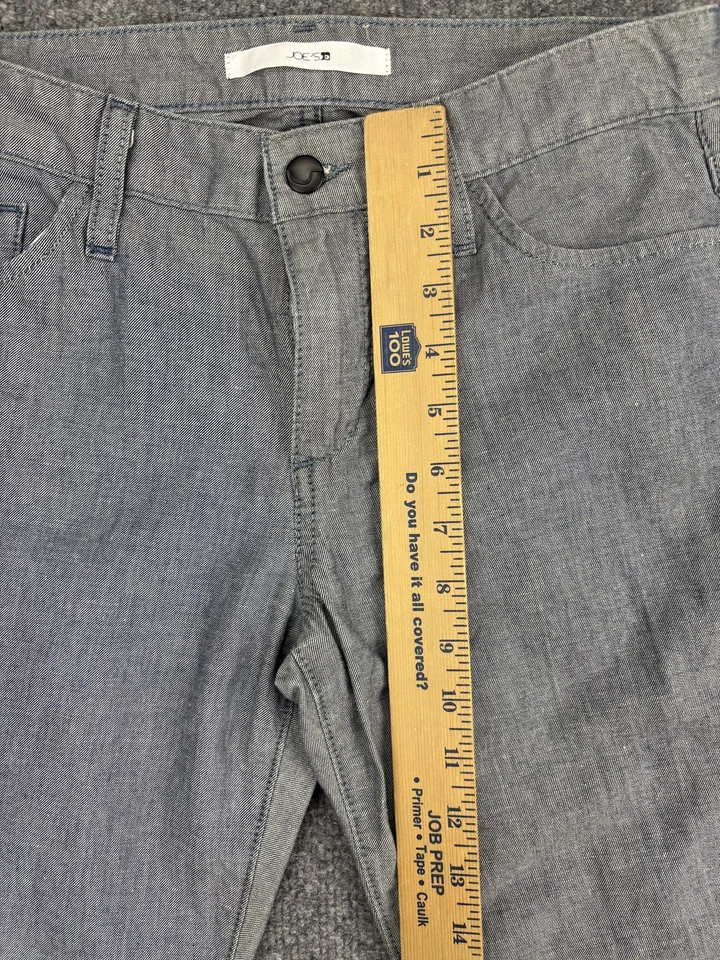 Pantalones de mezclilla Joe's Jeans para mujer 25 gris azul calce ajustado elástico cambray 5 bolsillos Foto 4 de 4
