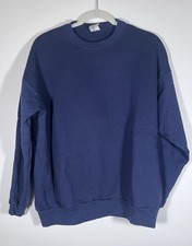 Vintage 90s Hanes Her Way navy blue crewneck sweatshirt XL retro loungewear