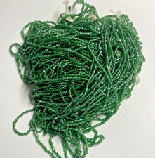 13/0 Green Luster Czech Seed Bead Charlotte Preciosa True Cut, 1 hank