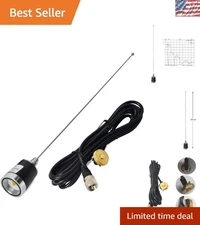 Rugged Low Profile Dual Band Antenna with Stainless Steel Whip for Mobile Radios